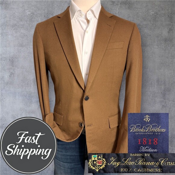 BROOKS BROTHERS 1818 LORO PIANA 100% Cashmere Mens Blazer 40L Sport Coat  Jacket - Picture 1 of 13